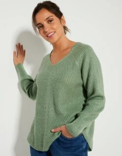 Pull Col V, Maille Anglaise
