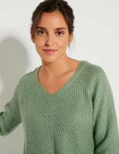 Pull Col V, Maille Anglaise -Femmes Vêtements Magasin 611462 C02 zoomx vue3