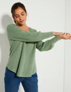 Pull Col V, Maille Anglaise -Femmes Vêtements Magasin 611462 C02 zoomx vue6