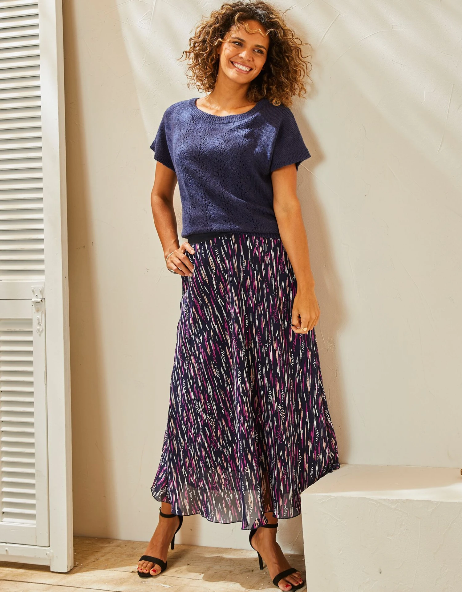 Pull Manches Courtes, Maille Ajourée Toucher Mohair 6 Pull Manches Courtes, Maille Ajourée Toucher Mohair – Image 4