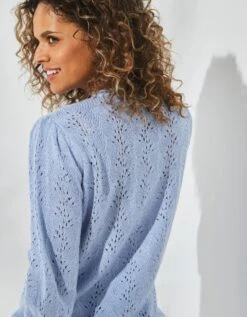 Gilet Col V, Maille Ajourée Toucher Mohair -Femmes Vêtements Magasin 611474 C01 zoomx vue4