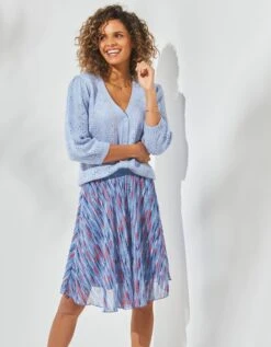 Gilet Col V, Maille Ajourée Toucher Mohair -Femmes Vêtements Magasin 611474 C01 zoomx vue6