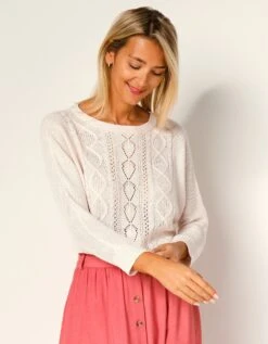 Pull Torsadé Manches 3/4, Spécial Petites -Femmes Vêtements Magasin 611475 C01 zoomx vue6