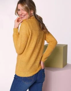 Pull Col Zippé Maille Anglaise Toucher Mohair -Femmes Vêtements Magasin 611476 C04 zoomx vue2