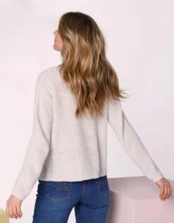 Gilet Paletot Fils Dorés, Maille Anglaise -Femmes Vêtements Magasin 611480 C03 zoomx vue2