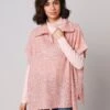 Pull Poncho Zippé Manches Courtes Fentes Boutonnées -Femmes Vêtements Magasin 611533 C01 zoomx