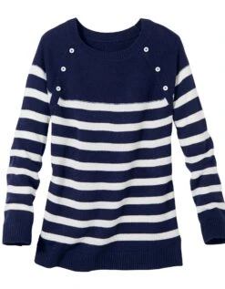 Pull Marinière Manches Longues Rayé -Femmes Vêtements Magasin 611754 02 2