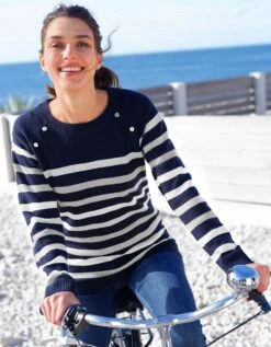 Pull Marinière Manches Longues Rayé
