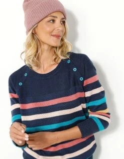 Pull Marinière Manches Longues Rayé -Femmes Vêtements Magasin 611754 C03 zoomx vue3