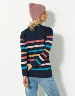 Pull Marinière Manches Longues Rayé -Femmes Vêtements Magasin 611754 C03 zoomx vue4