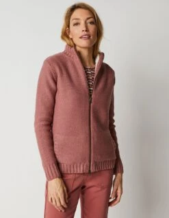 Gilet Zippé 30% Laine Fourré "maille Peluche"