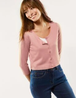 Gilet Boléro Boutonné Toucher Cachemire