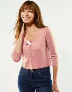 Gilet Boléro Boutonné Toucher Cachemire -Femmes Vêtements Magasin 611937 C11 zoomx vue4