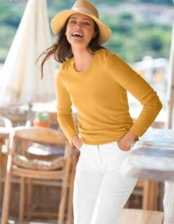 Pull Col Rond Uni Toucher Cachemire -Femmes Vêtements Magasin 611966 C30 zoomx vue3