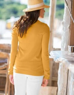 Pull Col Rond Uni Toucher Cachemire -Femmes Vêtements Magasin 611966 C30 zoomx vue4