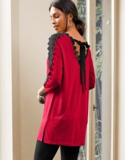 Tunique Dos V Dentelle - Manches 3/4