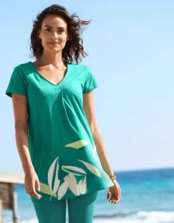 Tunique Imprimée Manches Courtes