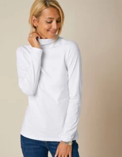 Sous-pull Col Roulé Coton Stretch Uni