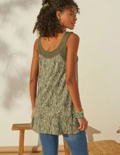 Tunique à Larges Bretelles, Imprimé Bicolore 9 Tunique à Larges Bretelles, Imprimé Bicolore -Femmes Vêtements Magasin 612742 C00 zoomx vue2