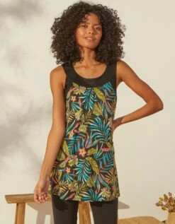 Tunique à Larges Bretelles, Imprimé Tropical -Femmes Vêtements Magasin 612743 C01 zoomx vue5