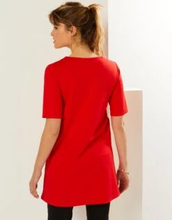 Tunique Manches Coudes Unie, Maille Milano 7 Tunique Manches Coudes Unie, Maille Milano -Femmes Vêtements Magasin 612771 C00 zoomx vue2