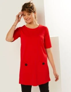 Tunique Manches Coudes Unie, Maille Milano 9 Tunique Manches Coudes Unie, Maille Milano -Femmes Vêtements Magasin 612771 C00 zoomx vue4