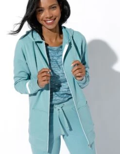 Veste Bicolore Zippée Molleton Gratté -Femmes Vêtements Magasin 615030 C10 zoomx vue3