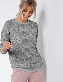 Sweat Molleton Imprimé, Effet Chiné -Femmes Vêtements Magasin 615038 C02 zoomx vue5