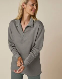 Sweat En Molleton Col Montant Zippé -Femmes Vêtements Magasin 615069 C02 zoomx vue2