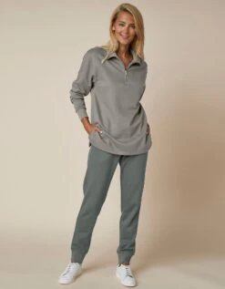 Sweat En Molleton Col Montant Zippé -Femmes Vêtements Magasin 615069 C02 zoomx vue6