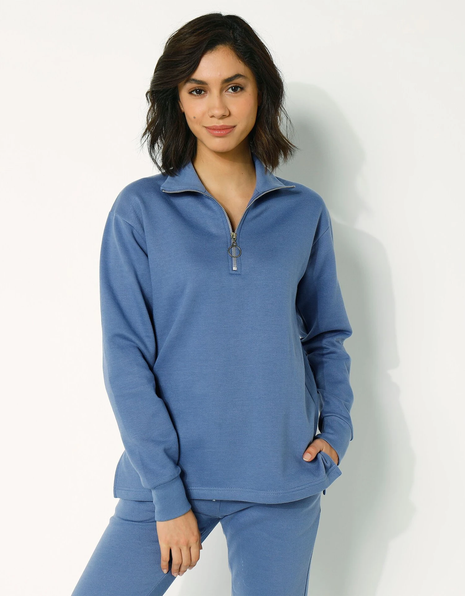 Sweat En Molleton Col Montant Zippé 3 Sweat En Molleton Col Montant Zippé