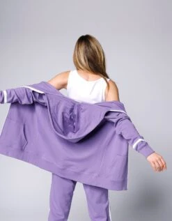 Sweat à Capuche Zippé Bicolore -Femmes Vêtements Magasin 615099 C01 zoomx vue2