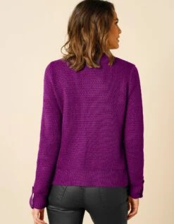 Gilet Maille Fantaisie Boutons Dorés Vieillis -Femmes Vêtements Magasin 617111 C07 zoomx vue5