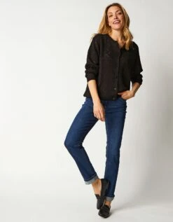 Gilet Boutonné Maille Perlée Ajourée 11 Gilet Boutonné Maille Perlée Ajourée -Femmes Vêtements Magasin 617168 C06 zoomx vue3