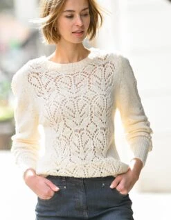 Pull Ajouré épaules Froncées