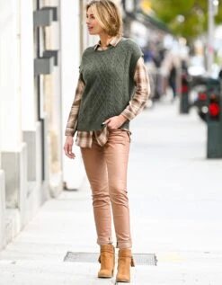 Pull Torsadé Sans Manches, épaules Tombantes -Femmes Vêtements Magasin 617252 C00 zoomx vue5