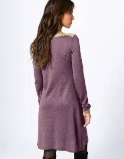 Robe Pull Trapèze à Col Bateau Brillant, Toucher Cachemire -Femmes Vêtements Magasin 617300 C03 zoomx vue6