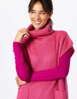 Pull Tunique Col Boule Sans Manches -Femmes Vêtements Magasin 617304 C03 zoomx vue3