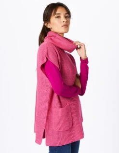 Pull Tunique Col Boule Sans Manches -Femmes Vêtements Magasin 617304 C03 zoomx vue5