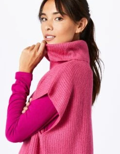 Pull Tunique Col Boule Sans Manches -Femmes Vêtements Magasin 617304 C03 zoomx vue6