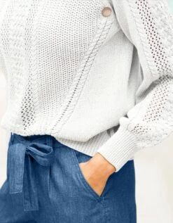 Pull Torsadé Boutonné -Femmes Vêtements Magasin 617324 C01 zoomx vue5