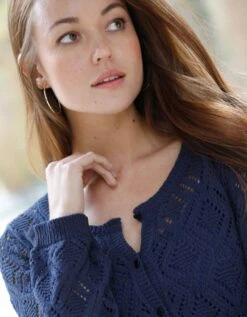 Cardigan Boutonné Maille Fantaisie Ajourée -Femmes Vêtements Magasin 617334 C02 zoomx vue5