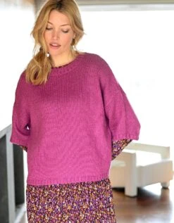 Pull Boite Manches Courtes, Toucher Mohair -Femmes Vêtements Magasin 617382 C01 zoomx vue6