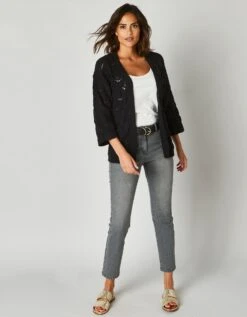 Gilet Kimono, Maille Ajourée -Femmes Vêtements Magasin 617425 C00 zoomx vue4