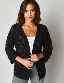 Gilet Kimono, Maille Ajourée -Femmes Vêtements Magasin 617425 C00 zoomx vue6
