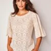Pull Col Bateau, Maille Fantaisie -Femmes Vêtements Magasin 617427 C01 zoomx