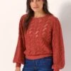 Pull Maille Fantaisie Ajourée -Femmes Vêtements Magasin 617429 C01 zoomx