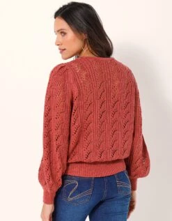 Pull Maille Fantaisie Ajourée -Femmes Vêtements Magasin 617429 C01 zoomx vue2