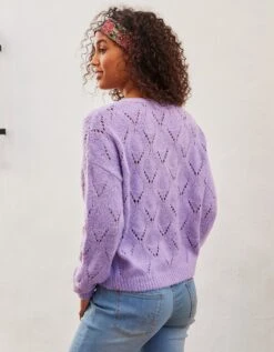 Gilet Boutonné, Point Fantaisie -Femmes Vêtements Magasin 617430 C00 zoomx vue2