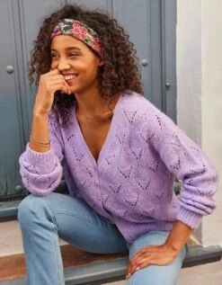 Gilet Boutonné, Point Fantaisie -Femmes Vêtements Magasin 617430 C00 zoomx vue6